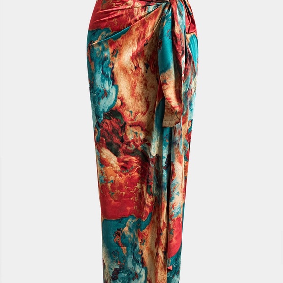 Micas Dresses & Skirts - New! MICAS Satin Floral Print Tie Front Skirt - Size Medium